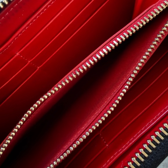 Christian Louboutin Black Studded Zip Wallet with Multicolor Gem Studs - Picture 3 of 8